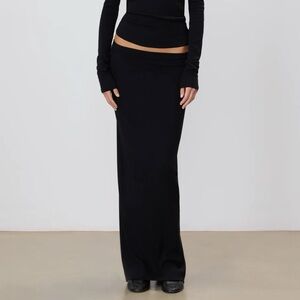 Eterne Butter Rib Emma Maxi Skirt Black XS